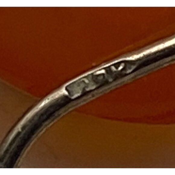 Vtg Baltic Amber Earrings Soviet 875 Silver USSR Hallmark Mid Century Hinge Back - Picture 4 of 16